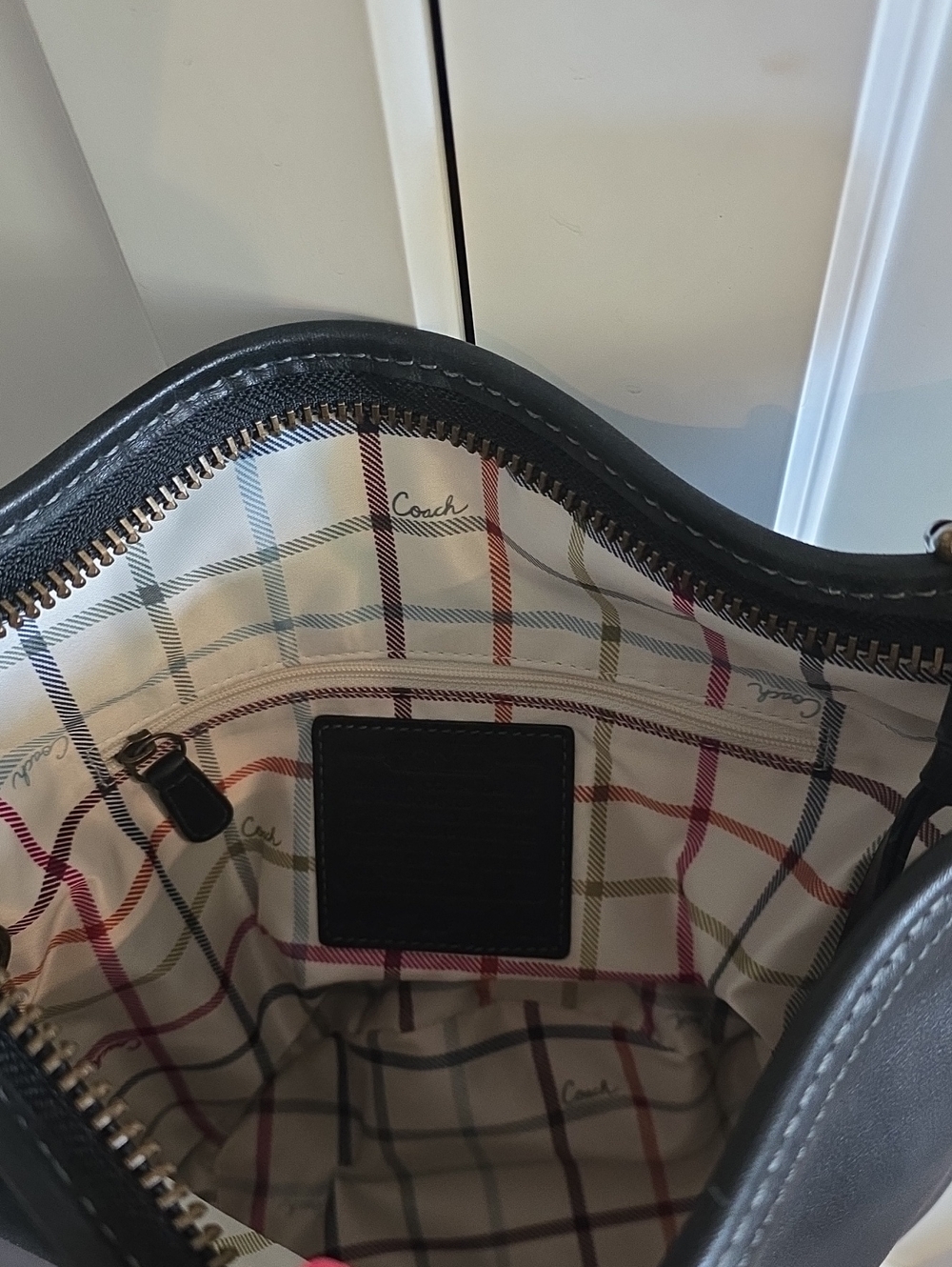 Coach Bleecker Bucket Bag With Tattersall Lining Like New!! - Picture 5 of 10